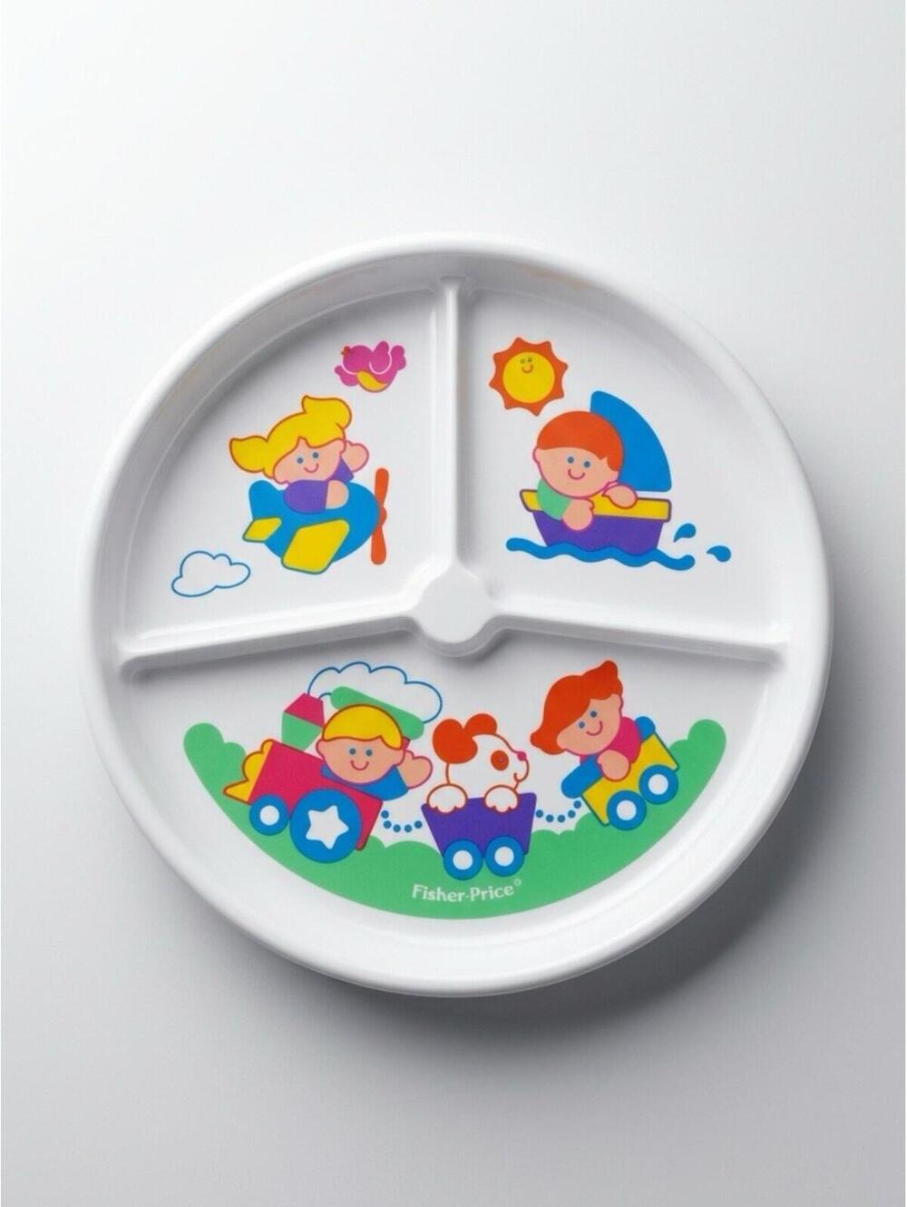Vintage 1990 Fisher-Price Children's Divided Plate